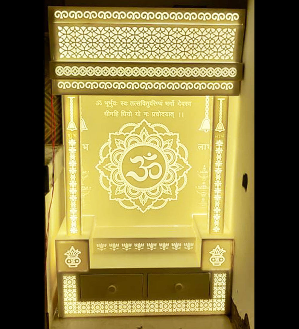 Corian/Solid surface backlit home temples